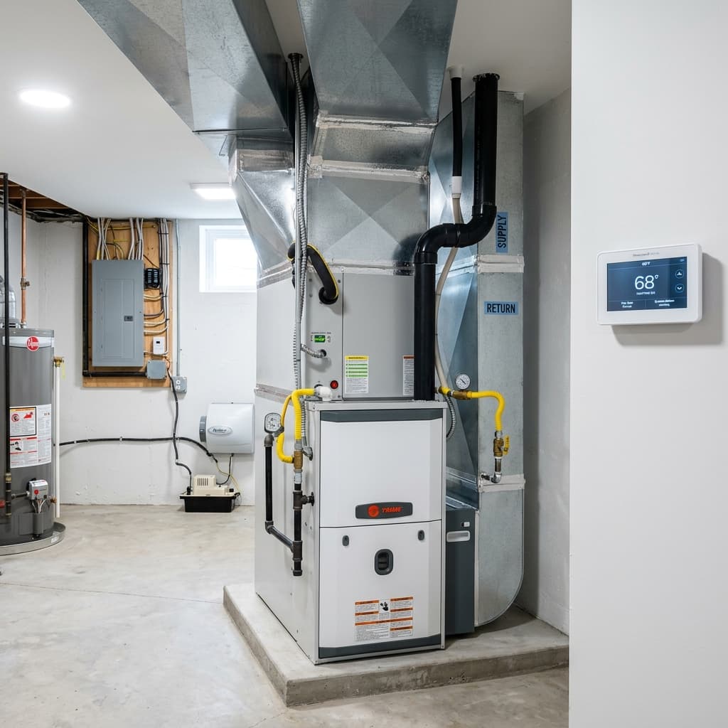 High-Efficiency Gas Furnace Install